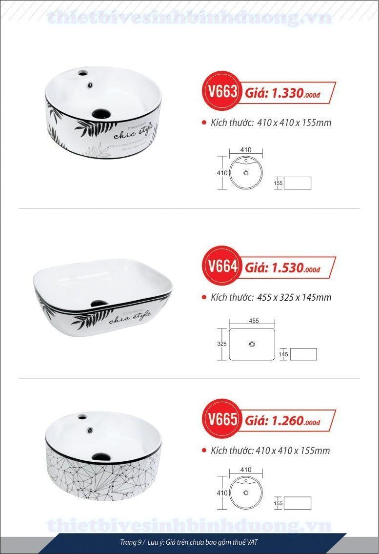 Lavabo cao cấp Vincy V664